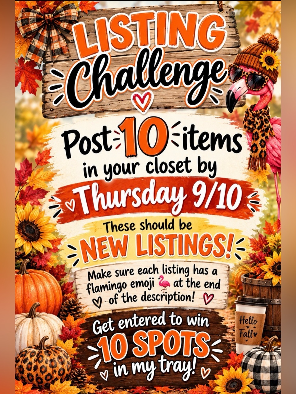 Listing Challenge for the week of September 6th.